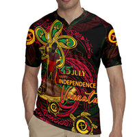 Custom Vanuatu 45th Independence Anniversary Rugby Jersey Flower Melanesian Namele Turtle DT02 - Polynesian Pride