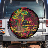 Vanuatu 45th Independence Anniversary Spare Tire Cover Flower Melanesian Namele Turtle - Polynesian Pride