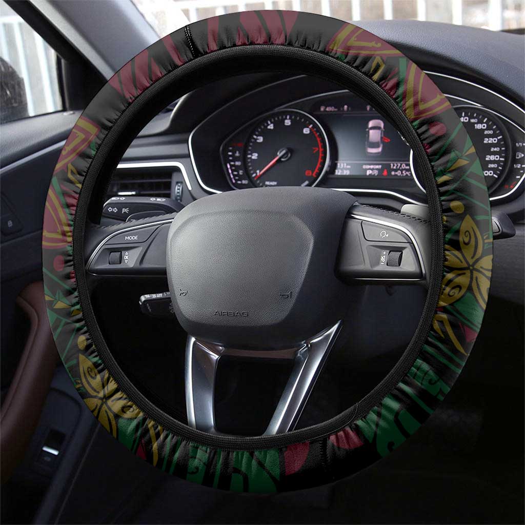 Vanuatu 45th Independence Anniversary Steering Wheel Cover Flower Melanesian Namele Turtle DT02 - Polynesian Pride