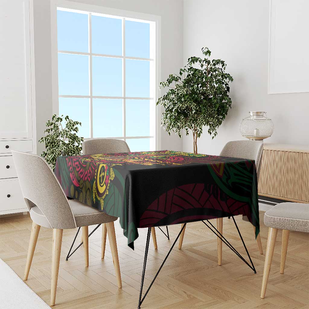Vanuatu 45th Independence Anniversary Tablecloth Flower Melanesian Namele Turtle DT02 - Polynesian Pride