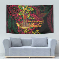 Vanuatu 45th Independence Anniversary Tapestry Flower Melanesian Namele Turtle - Polynesian Pride