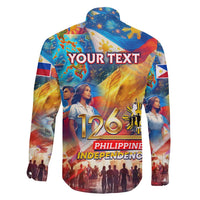 Custom The Philippines 126th Independence Anniversary Family Matching Off Shoulder Short Dress and Hawaiian Shirt Art Style - Polynesian Pride