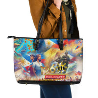 The Philippines 126th Independence Anniversary Leather Tote Bag Art Style - Polynesian Pride