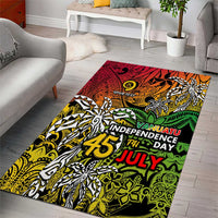 Personalized Vanuatu 45th Independence Anniversary Area Rug Melanesian Pattern Reggae - Polynesian Pride