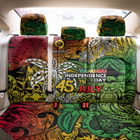 Personalized Vanuatu 45th Independence Anniversary Back Car Seat Cover Melanesian Pattern Reggae - Polynesian Pride