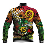 Personalized Vanuatu 45th Independence Anniversary Baseball Jacket Melanesian Pattern Reggae DT02 - Polynesian Pride