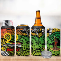 Vanuatu 45th Independence Anniversary 4 in 1 Can Cooler Tumbler Melanesian Pattern Reggae DT02 - Polynesian Pride