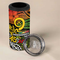 Vanuatu 45th Independence Anniversary 4 in 1 Can Cooler Tumbler Melanesian Pattern Reggae DT02 - Polynesian Pride