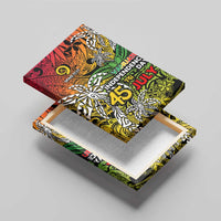 Personalized Vanuatu 45th Independence Anniversary Canvas Wall Art Melanesian Pattern Reggae DT02 - Polynesian Pride