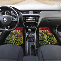 Personalized Vanuatu 45th Independence Anniversary Car Mats Melanesian Pattern Reggae DT02 Set 2pcs - Front Art - Polynesian Pride