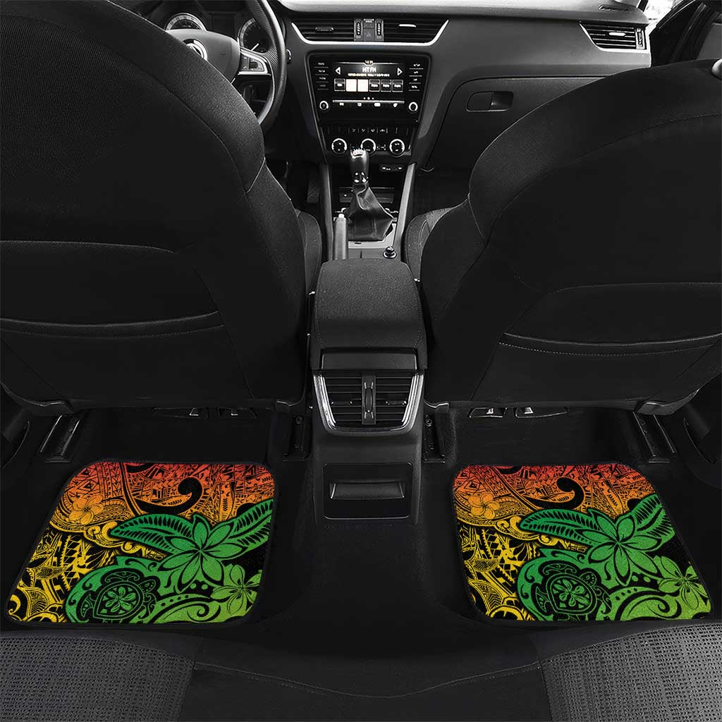 Personalized Vanuatu 45th Independence Anniversary Car Mats Melanesian Pattern Reggae DT02 Set 2pcs - Back Art - Polynesian Pride