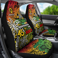 Personalized Vanuatu 45th Independence Anniversary Car Seat Cover Melanesian Pattern Reggae - Polynesian Pride