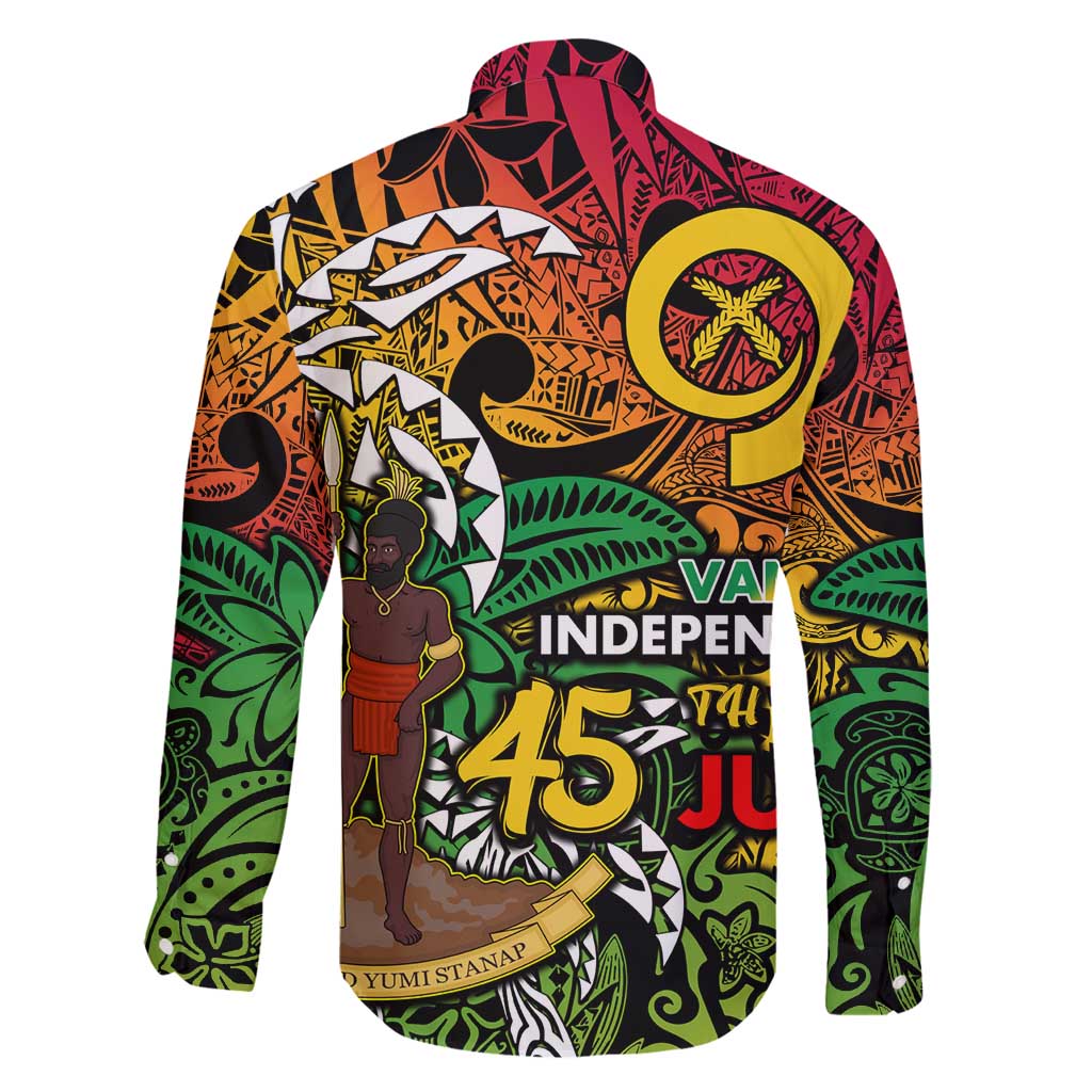 Personalized Vanuatu 45th Independence Anniversary Family Matching Off Shoulder Maxi Dress and Hawaiian Shirt Melanesian Pattern Reggae - Polynesian Pride