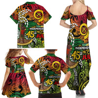 Personalized Vanuatu 45th Independence Anniversary Family Matching Summer Maxi Dress and Hawaiian Shirt Melanesian Pattern Reggae DT02 - Polynesian Pride