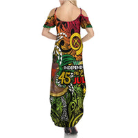 Personalized Vanuatu 45th Independence Anniversary Family Matching Summer Maxi Dress and Hawaiian Shirt Melanesian Pattern Reggae DT02 - Polynesian Pride