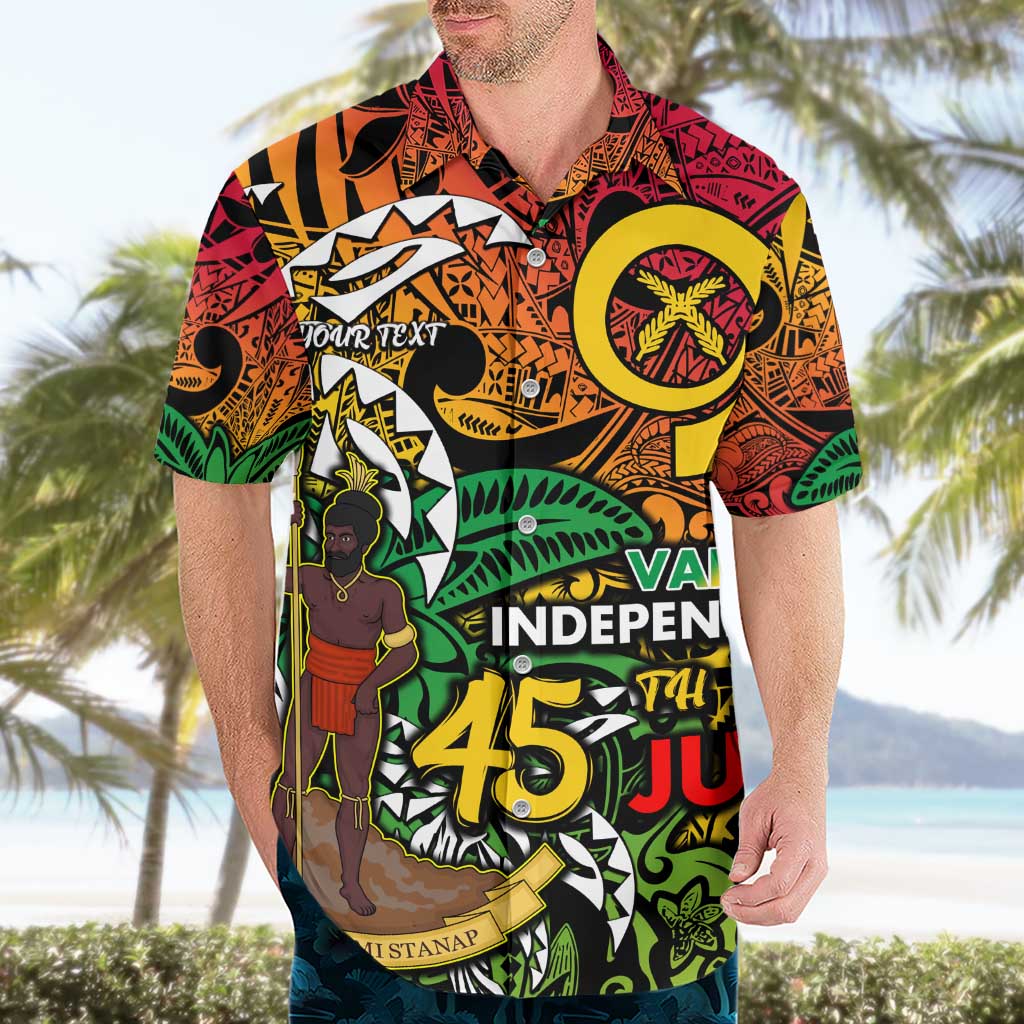 Personalized Vanuatu 45th Independence Anniversary Hawaiian Shirt Melanesian Pattern Reggae DT02 - Polynesian Pride