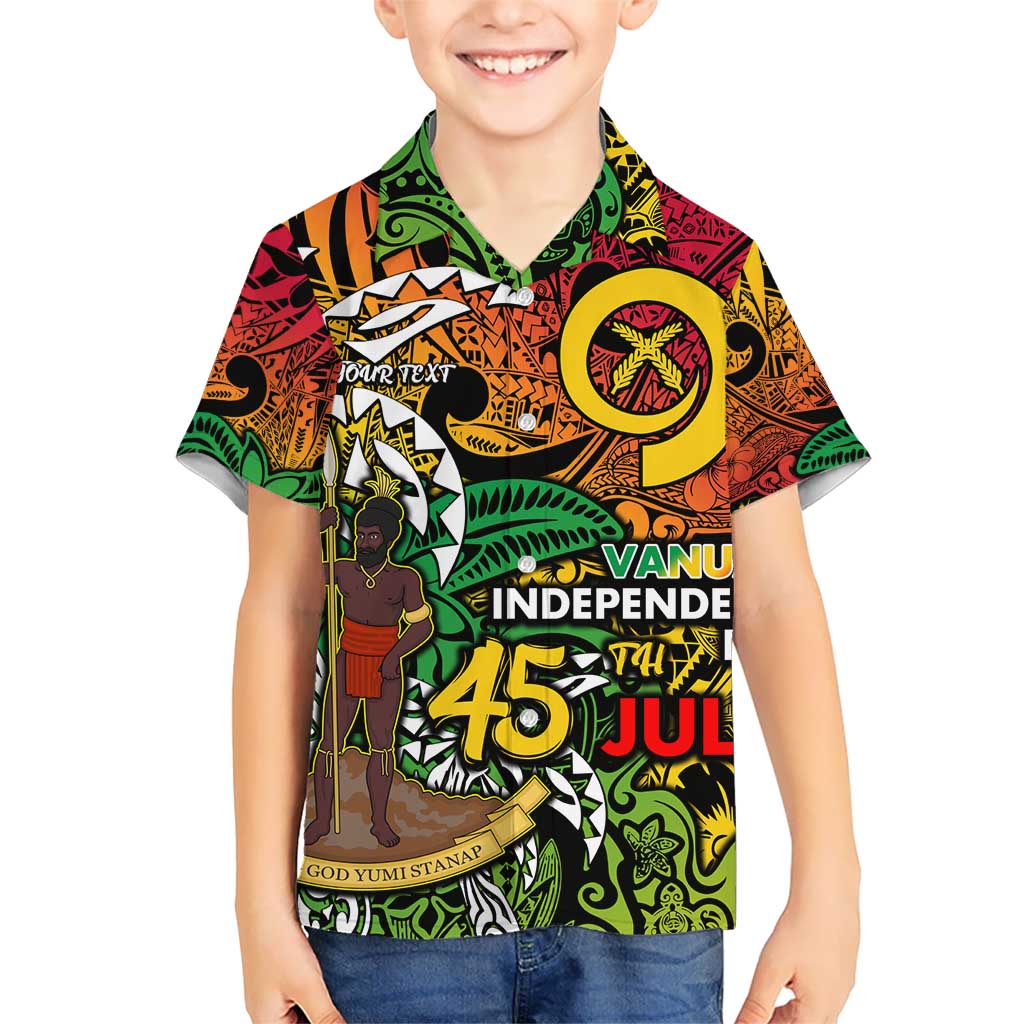 Personalized Vanuatu 45th Independence Anniversary Hawaiian Shirt Melanesian Pattern Reggae DT02 - Polynesian Pride