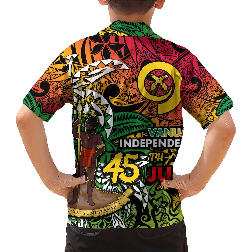 Personalized Vanuatu 45th Independence Anniversary Hawaiian Shirt Melanesian Pattern Reggae DT02 - Polynesian Pride