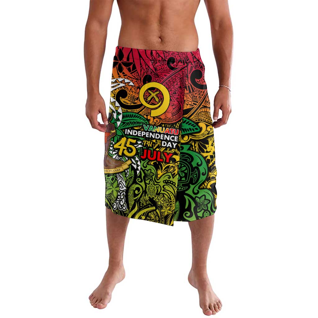 Personalized Vanuatu 45th Independence Anniversary Lavalava Melanesian Pattern Reggae - Polynesian Pride