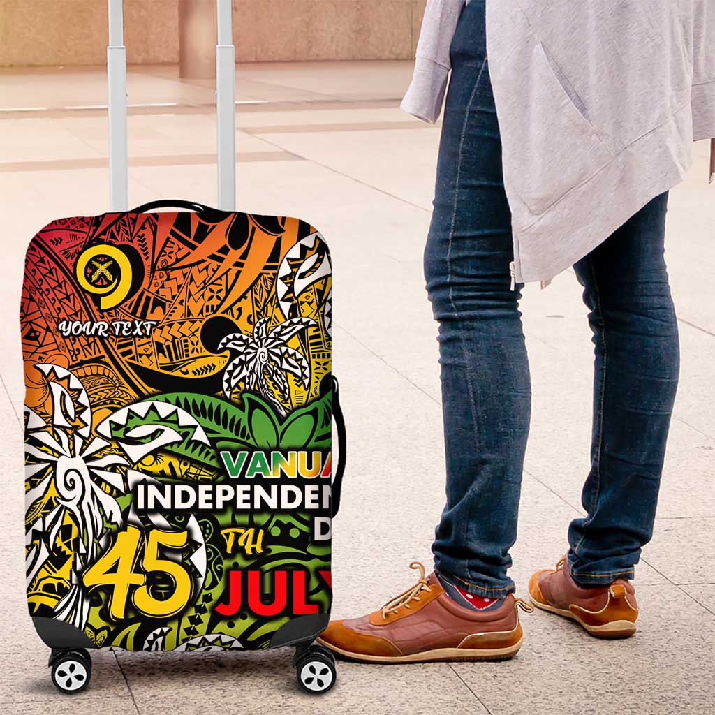 Personalized Vanuatu 45th Independence Anniversary Luggage Cover Melanesian Pattern Reggae DT02 Art - Polynesian Pride
