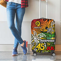 Personalized Vanuatu 45th Independence Anniversary Luggage Cover Melanesian Pattern Reggae DT02 - Polynesian Pride
