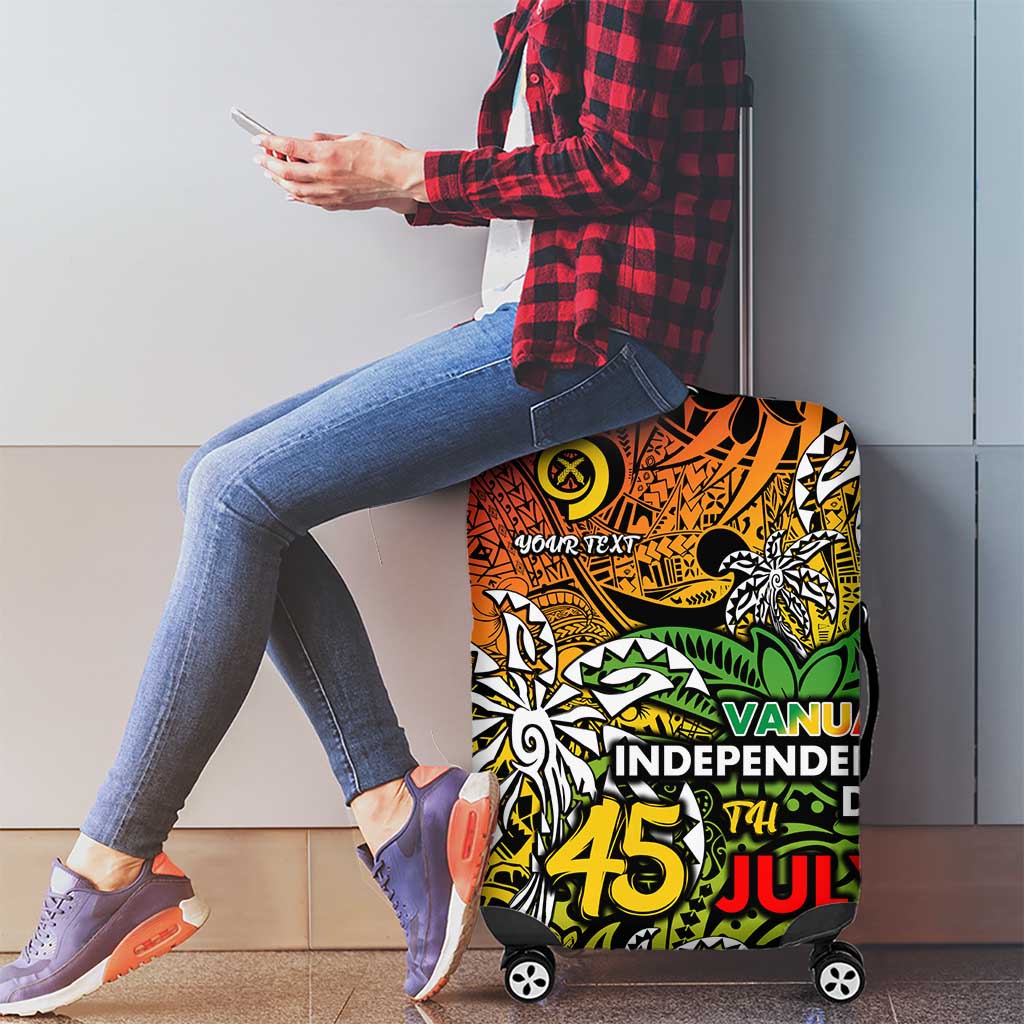 Personalized Vanuatu 45th Independence Anniversary Luggage Cover Melanesian Pattern Reggae DT02 - Polynesian Pride