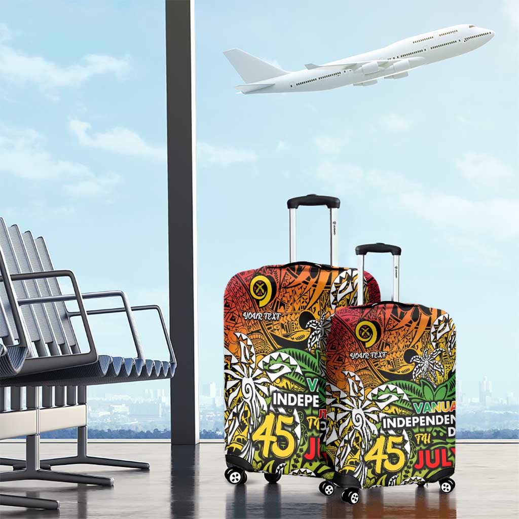Personalized Vanuatu 45th Independence Anniversary Luggage Cover Melanesian Pattern Reggae DT02 - Polynesian Pride