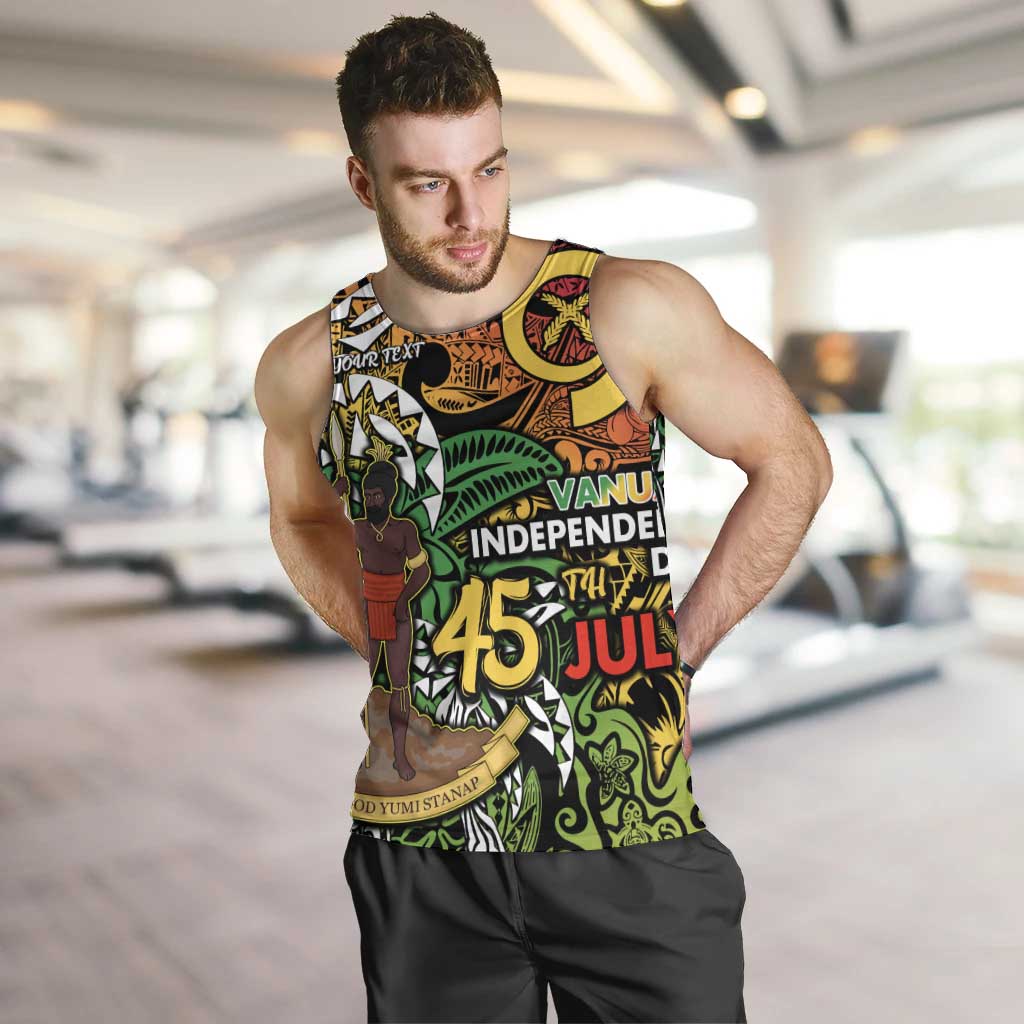 Personalized Vanuatu 45th Independence Anniversary Men Tank Top Melanesian Pattern Reggae DT02 Art - Polynesian Pride