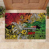 Personalized Vanuatu 45th Independence Anniversary Rubber Doormat Melanesian Pattern Reggae DT02 Art - Polynesian Pride