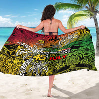 Personalized Vanuatu 45th Independence Anniversary Sarong Melanesian Pattern Reggae - Polynesian Pride