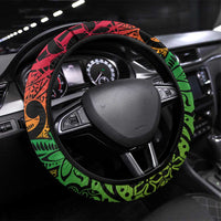 Vanuatu 45th Independence Anniversary Steering Wheel Cover Melanesian Pattern Reggae DT02 Universal Fit Art - Polynesian Pride