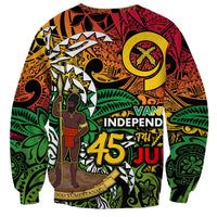 Personalized Vanuatu 45th Independence Anniversary Sweatshirt Melanesian Pattern Reggae DT02 - Polynesian Pride