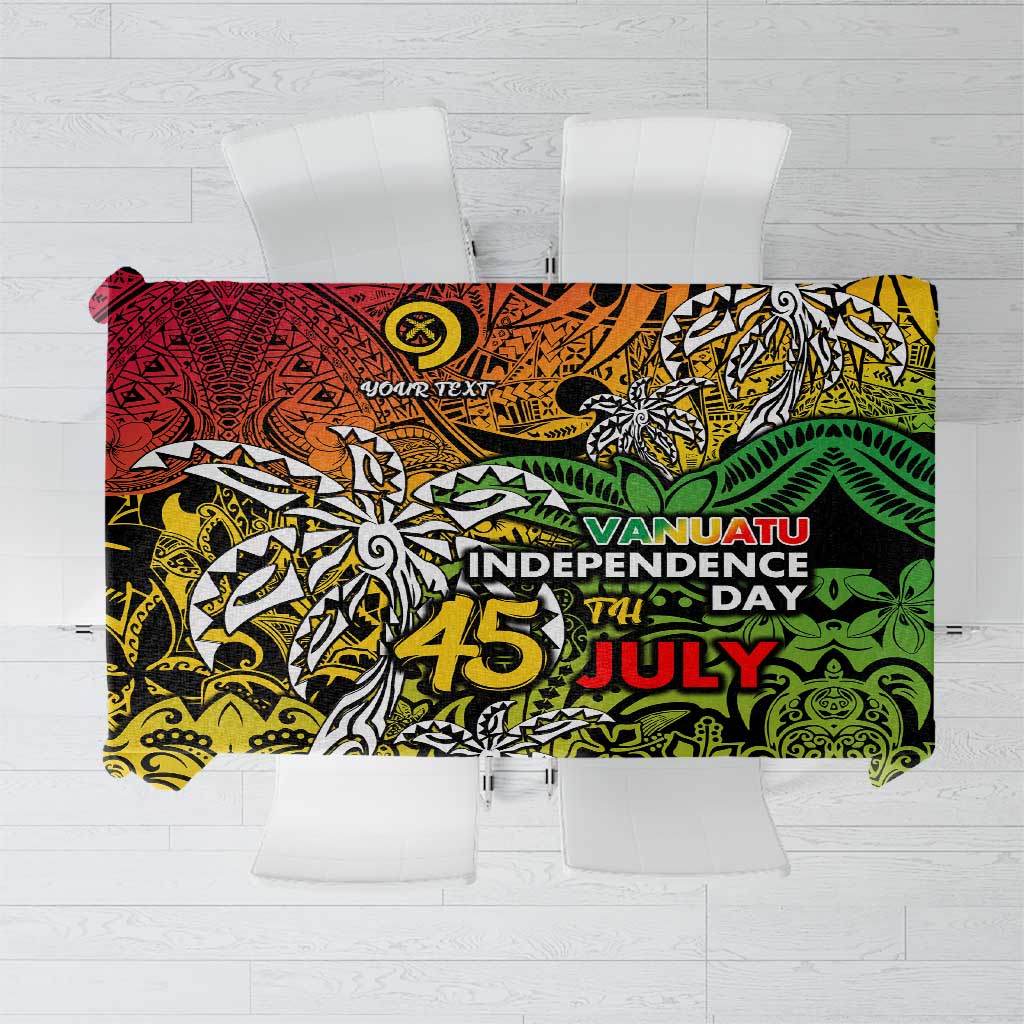 Personalized Vanuatu 45th Independence Anniversary Tablecloth Melanesian Pattern Reggae DT02 Art - Polynesian Pride