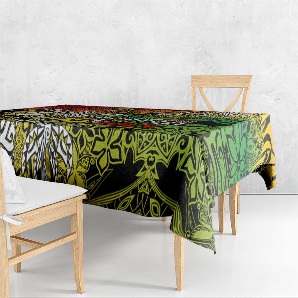 Personalized Vanuatu 45th Independence Anniversary Tablecloth Melanesian Pattern Reggae DT02 - Polynesian Pride
