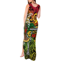 Personalized Vanuatu 45th Independence Anniversary Tank Maxi Dress Melanesian Pattern Reggae - Polynesian Pride