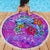 Dolphin Polynesia Beach Blanket Hibiscus Tropical Wave - Purple Vibes