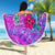 Dolphin Polynesia Beach Blanket Hibiscus Tropical Wave - Purple Vibes