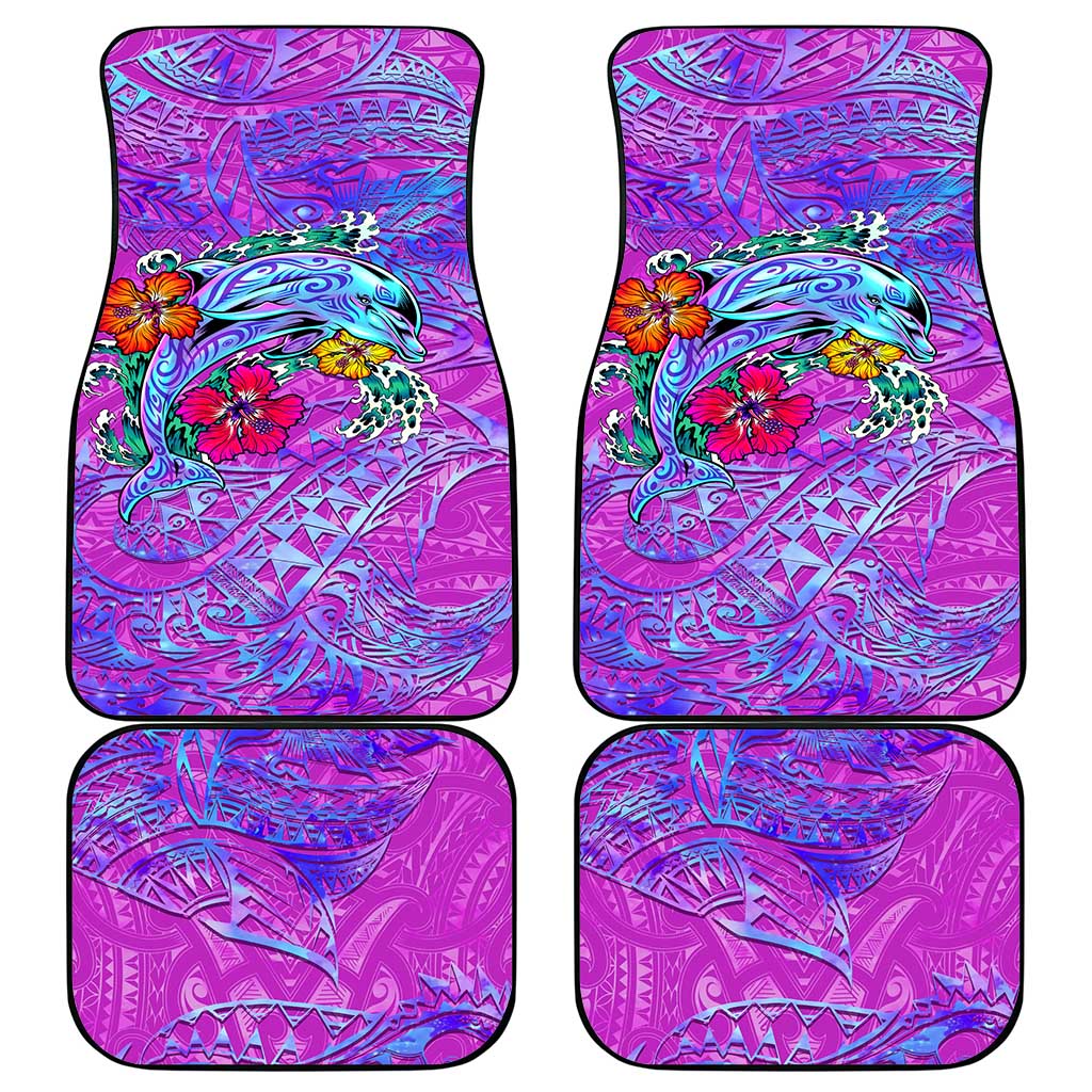 Dolphin Polynesia Car Mats Hibiscus Tropical Wave - Purple Vibes DT02 - Polynesian Pride