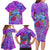 Personalized Dolphin Polynesia Family Matching Long Sleeve Bodycon Dress and Hawaiian Shirt Hibiscus Tropical Wave - Purple Vibes