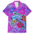 Personalized Dolphin Polynesia Family Matching Long Sleeve Bodycon Dress and Hawaiian Shirt Hibiscus Tropical Wave - Purple Vibes