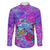 Personalized Dolphin Polynesia Family Matching Long Sleeve Bodycon Dress and Hawaiian Shirt Hibiscus Tropical Wave - Purple Vibes