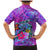 Personalized Dolphin Polynesia Family Matching Mermaid Dress and Hawaiian Shirt Hibiscus Tropical Wave - Purple Vibes