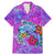 Personalized Dolphin Polynesia Family Matching Mermaid Dress and Hawaiian Shirt Hibiscus Tropical Wave - Purple Vibes