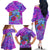 Personalized Dolphin Polynesia Family Matching Off The Shoulder Long Sleeve Dress and Hawaiian Shirt Hibiscus Tropical Wave - Purple Vibes