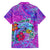 Personalized Dolphin Polynesia Family Matching Off The Shoulder Long Sleeve Dress and Hawaiian Shirt Hibiscus Tropical Wave - Purple Vibes