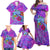 Personalized Dolphin Polynesia Family Matching Off Shoulder Maxi Dress and Hawaiian Shirt Hibiscus Tropical Wave - Purple Vibes