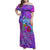 Personalized Dolphin Polynesia Family Matching Off Shoulder Maxi Dress and Hawaiian Shirt Hibiscus Tropical Wave - Purple Vibes