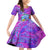 Personalized Dolphin Polynesia Family Matching Off Shoulder Short Dress and Hawaiian Shirt Hibiscus Tropical Wave - Purple Vibes