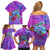 Personalized Dolphin Polynesia Family Matching Off Shoulder Short Dress and Hawaiian Shirt Hibiscus Tropical Wave - Purple Vibes