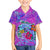 Personalized Dolphin Polynesia Family Matching Off Shoulder Short Dress and Hawaiian Shirt Hibiscus Tropical Wave - Purple Vibes